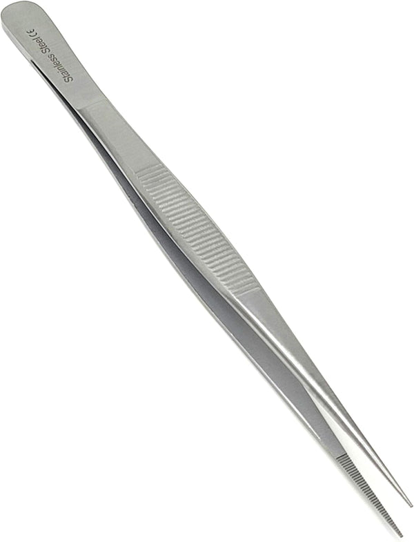 Stainless Steel High Precision Forceps with Fine Strong Straight Serrated Point for Scientific Use