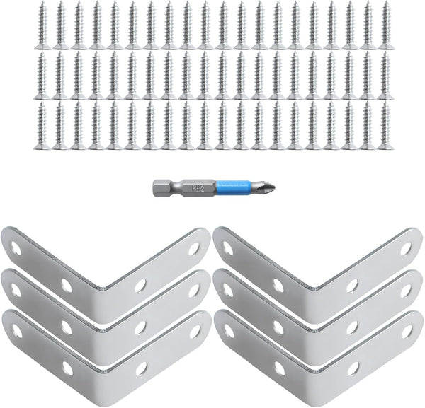 Ferixan L Shelf Brackets - Small Light Weight 90 Degree Angle Corner Bracket:
