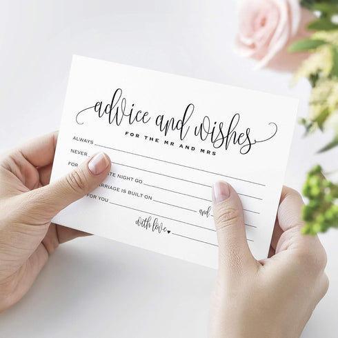 Bliss Collections Mad Libs Advice and Wishes Cards for Newlyweds, Pack of 50, 4x6 Cards for Wedding Reception