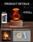 Zabalar 3D Crystal Dolphin Ball Light with Colorful LED Light Base,Heart Dolphin Lamp for Room,Color Changing Animal