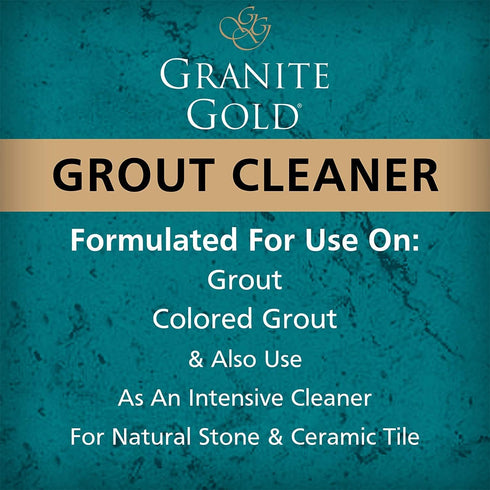 24 Granite Gold Grout Cleaner Spray with Brush for Stone, Ceramic, Glass & Colored Grout, Ounce