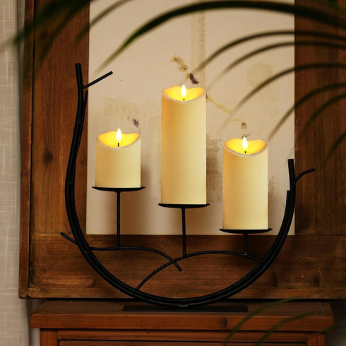 D3H468, Homemory Flameless Candles with Timer and Remote Control, Battery Operated LED Candles, Realistic Fake Plastic