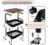 Gmrithaf 3 Tier Rolling Cart, Utility Carts with Wheels, Heavy Duty Metal Storage Organizer Cart for Art, Book, Snack
