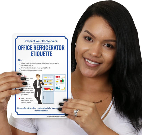 SmartSign 10 x 7 inch “Respect Your Co-Workers” Magnetic Sign, Office Refrigerator Etiquette, Multicolor Rubber