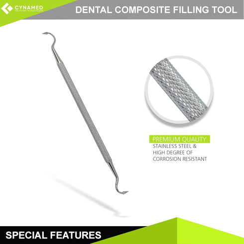 Cynamed Double-Ended Scaler with Arrow Ends - Dentist Pick, Medical Stainless Steel, Dental Tarter Scraper for Tooth Stains Remover, Dentist Home Use Tools