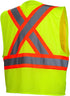 Pyramex Safety RCZ2410L RCZ24 Series Vest Hi-Vis Lime Vest with Contrasting Reflective Tape - Size Large