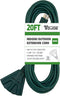 YOJOE 20 Foot Green Outdoor Extension Cord with 3 Power Outlets, 16/3 SJTW Waterproof for Yard Decorations