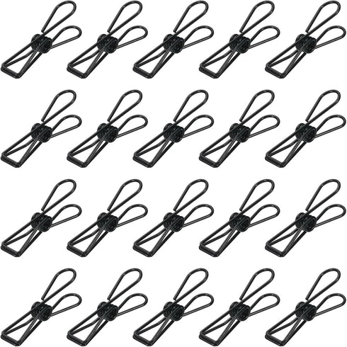 MECCANIXITY 100 Pieces Metal Wire Hollow Out Clips, 32mm Cute Mini Binder Paper Clips for Office Supplies, Black