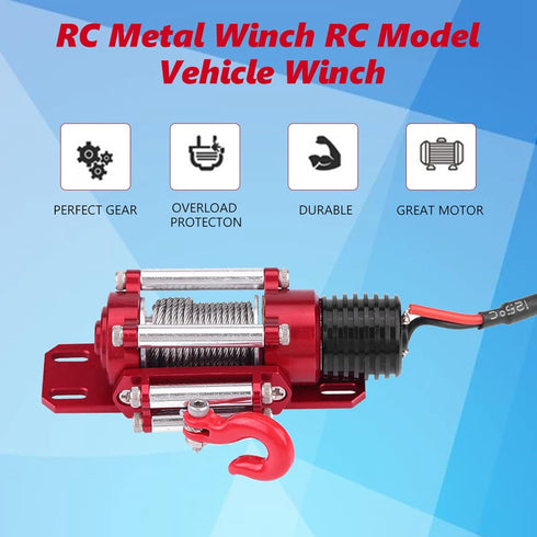 Winch 1/10, Winch Winch, Winch SCX10 D90 RC RC Metal RC Car with Remote Control Receiver, for Axial HPI RC Car