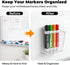8+ Acrylic Whiteboard Marker Holder, Magnetic or Adhesive Mount Marker Organizer for Fridge, Classroom and Office