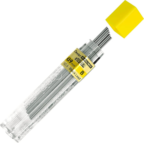 Pentel Super Hi-Polymer Lead Refill, 0.9mm Thick, B, 180 Pieces (50-9-B)