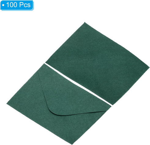 PATIKIL Mini Envelopes, 100 Pack Dark Green Gift Card Business Card Envelopes for Weddings, Greetings