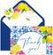Whaline 50 Pcs Mediterranean Lemon Thank You Cards Boxed Blue Tile Flower