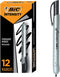 BIC Intensity Retractable Permanent Markers, Fine Bullet Tip, Black, 12-Count Pack