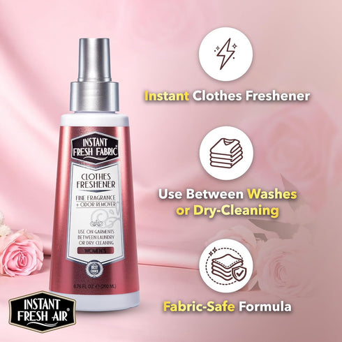 Clothes Freshener Spray & Deodorizer Odor Eliminator - Works Instantly with Noxban - Fine Fragrance Fabric Refresher
