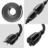 Short Power Extension Cord, 16AWG/13A, 3 Prong Male Plug to Female Socket, Heavy Duty Cable (6FT/1.8M)