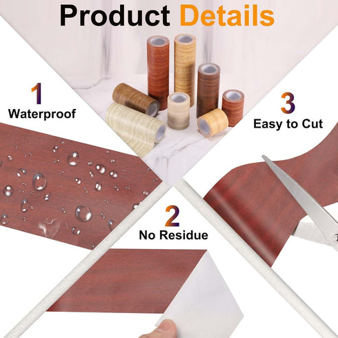 12" 32 PATIKIL Wood Grain Tape x ft, Self-Adhesive Wood Texture Repair Tape Realistic Wooden Effect Patch for Furniture