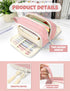 SUNEE Cute Pencil Case - Aesthetic Pen Pouch with 3 Compartments, Kawaii Colored Large Pencil Bag with Zipper, Pink
