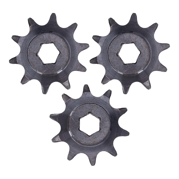 Tissting 3Pcs Steel Sprocket, 5307-4008-0010, 8mm Pitch Hex Hole 10 Teeth Drive Gears for Bicycles