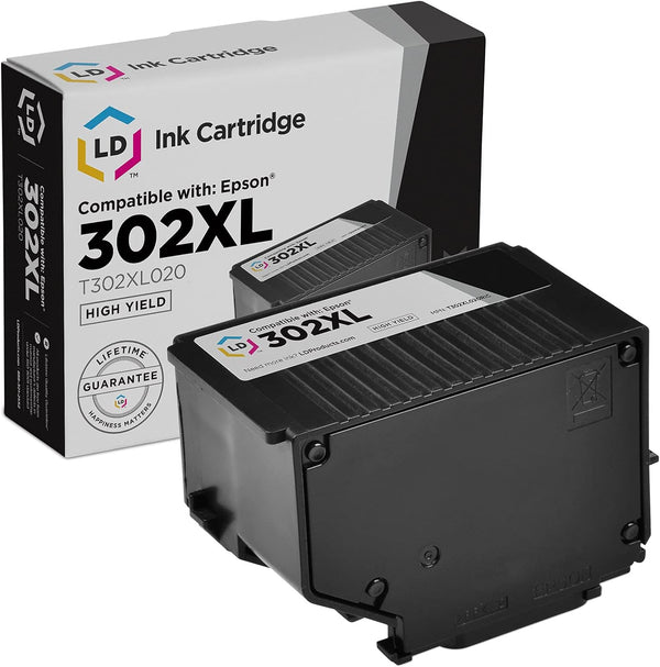 LD Products Remanufactured Ink Cartridge Replacement for Epson 302XL T302XL020, High Yield (Black), Compatible with