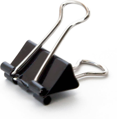 U Brands Small Binder Clips, 3/4-Inch Width, Black and Silver Steel, 144-Count