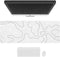 Ovenbird Large Gaming Mouse Pad: Minimalist Topographic Map Desk Mat, Extended XL Anti-Slip Base, 35.4 x 15.7 in, White