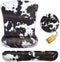 Keyboard Wrist Rest and Mouse Pad Set, Ergonomic Coaster for Easy Typing Pain Relief, Memory Foam, Cowhide Brown Black