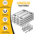 DIYMAG Strong Neodymium Rectangular Pot Magnets, Countersunk Hole Magnets with Mounting Screws, Pack of 8
