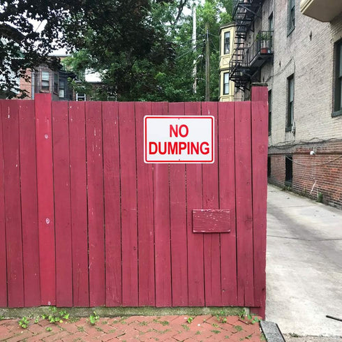 2 Pack No Dumping Sign, 10"x 7" .04" Aluminum Rust Free UV Protected Weatherproof Sign