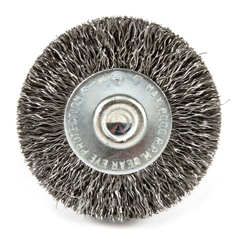 Forney 72726 Fine Crimped Wire Wheel Brush, 1/4-Inch Hex Shank, 1-1/2-Inch by .008-Inch