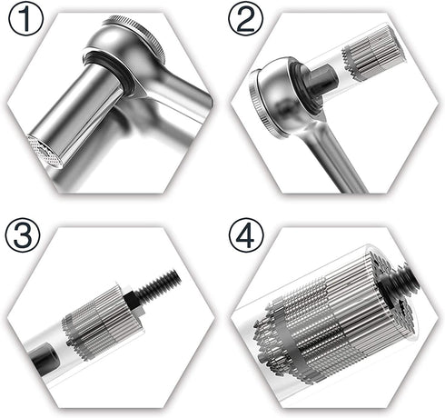 Prowin 3pcs Universal Socket Wrench Ratchet Tool Sets for Men, Father's Day Gifts, Power Drill Adapter, Retract to Form