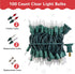100 Count 20 PREXTEX Clear Christmas Lights - ft Ultra Bright String Lights with Green Wire for Indoor and Outdoor Use
