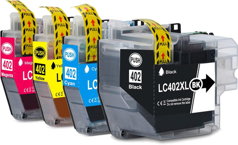 OGOUGUAN Compatible LC402XL High-Yield Ink Cartridge, 4-Pack for Brother Printers