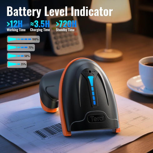 Tera 1D 2D QR Barcode Scanner Wireless and Wired, Digital Printed Bar Code Reader, Compact Handheld Model D5100