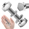 (6 Sets) 3/8-16x1-3/4" Hex Head Stainless Steel Bolts and Nuts with Flat & Lock Washers, 304 Stainless Steel 18-8