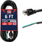 Lonestar 12 AWG Replacement Power Cord, 6 Ft Open End Appliance and Power Tool Cord, 15 Amp, NEMA 5-15P