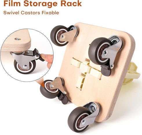 NEWISHTOOL Portable Vinyl Roll Rack Stand Storage Mobile Cart with Lockable Caster Wheels, Vinyl Rack Tool for Holds