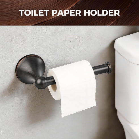 DEGULAS SetOil Set, 24In Set Bathroom Towel Bar Accessories Rubbed Bronze Bathroom Hardware Includes Towel Bar, Towel