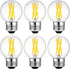 Achbeah Non-Dimmable 60W g16.5 Edison Bulb - E26 2700K 6W Equal 60 Watt