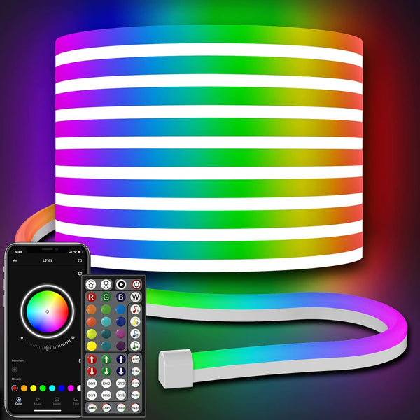 32.8Ft Neon Rope Lights,Flexible Led Rope Lights Control with App/Remote,Multiple Modes RopeLights,IP65