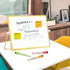 Magnetic Dry Erase White Board, 16" x 12" Double-Sided with Golden Aluminum Frame, Portable Small Set