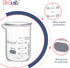 Heavy Duty Glass Beaker Set, Thick-Walled 3.3 Borosilicate Glass Beakers, 10pcs Vol. 50ml with Double Scale Graduation