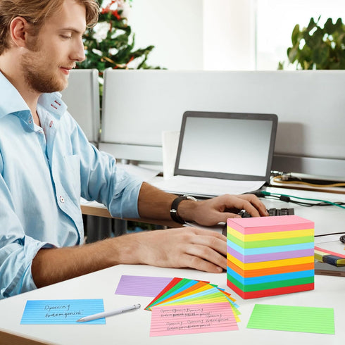 Tecmisse 3 5 600 10 Index Cards x Colored, PCS Colorful Flash Index Card, Note cards, Study Cards, Flash Cards