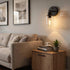 1-Light Black Bathroom Wall Sconce with Clear Glass Shade, Modern Vanity Light Fixture Over Mirror for Bathroom