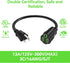 Power Extension Cord 3FT/36Inch(2 Pack), Short 3 Prong Electric Extension Cable Outlet Saver, Single Outlet, Heavy Duty, Waterproof, Flexible, 16 AWG, 13A 125V, Extender Wires with 15 Cable Ties