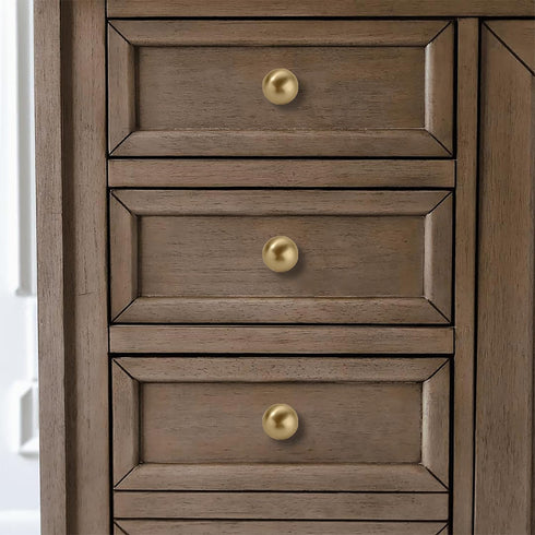 10 Pack 1-1/4 Inch Solid Brushed Brass Cabinet Knobs Large Heavy Duty Gold Drawer Knobs Kitchen Cabinet Hardware