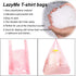 T Shirt Bags, Pink Plastic Grocery Bags with Handles, Bolsas De Plastico Para Negocio, 12x20 Inches (50 pcs)