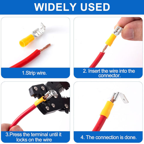 ANCIRS 20pcs Semi-Insulated Piggyback Spade Connectors, Quick Disconnect Piggyback Spade Assortment Kit, Female/Male