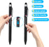 SMTTW 5-in-1 Multicolored Stylus Pen with Metal Gift Box, Black Blue Red Green Ballpoint for Touch Screens