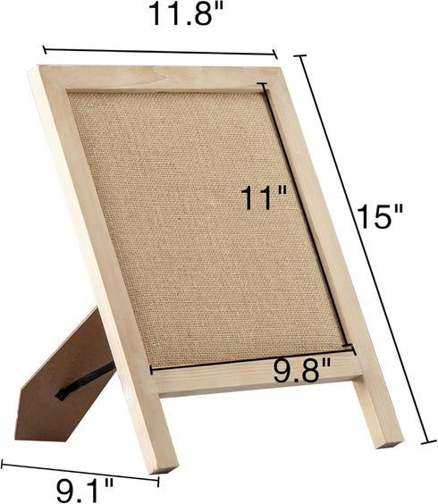 SOFE Small Bulletin Board for Desk, 12"×15" Linen Pin Board with Stand, Tabletop Memo Display Board for Home Office